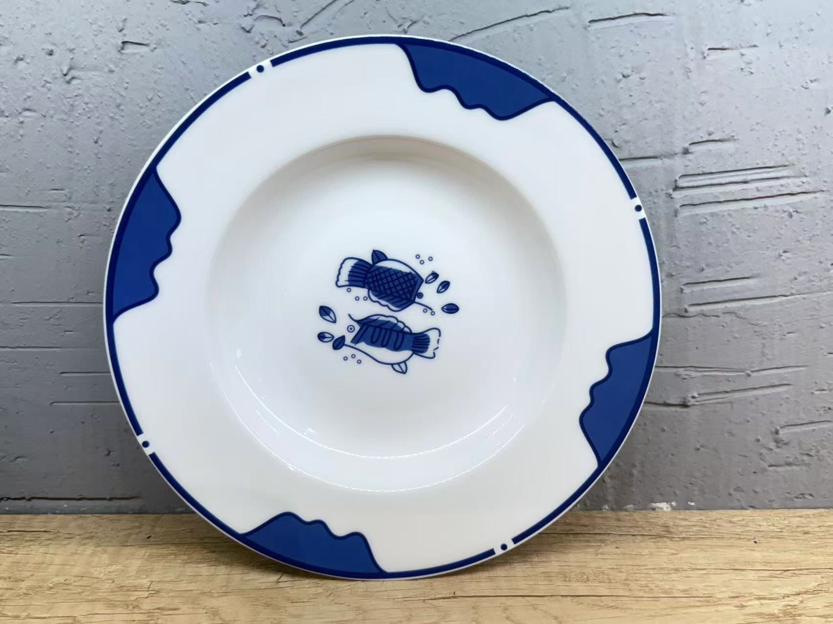Twin Fish — 6-piece Rice Set (8″ deep plates)